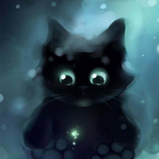 Glowing cat wallpaper