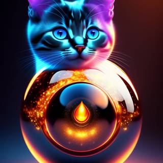 Glowing cat wallpaper