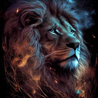 Glowing lions wallpaper