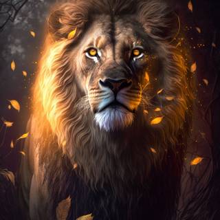 Glowing lions wallpaper