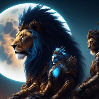 Glowing lions wallpaper