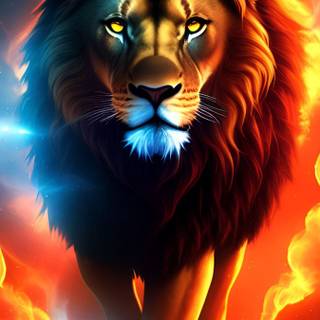 Glowing lions wallpaper