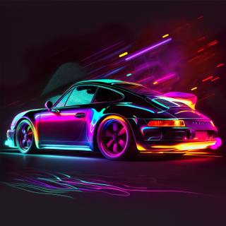 Porsche neon wallpaper