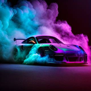 Porsche neon wallpaper