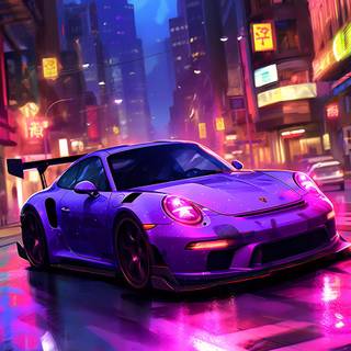 Porsche neon wallpaper
