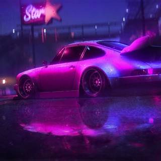 Porsche neon wallpaper