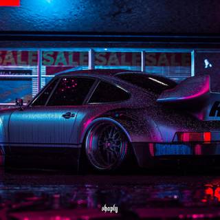 Porsche neon wallpaper
