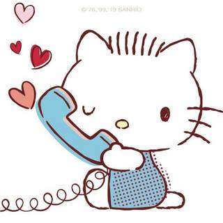 Hello Kitty matching wallpaper