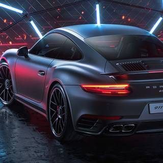 Porsche neon wallpaper