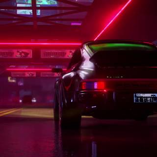 Porsche neon wallpaper