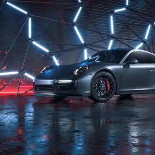 Porsche neon wallpaper