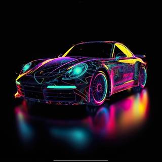 Porsche neon wallpaper
