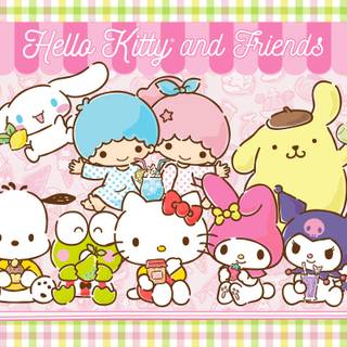 Hello Kitty matching wallpaper