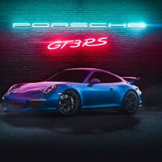 Porsche neon wallpaper