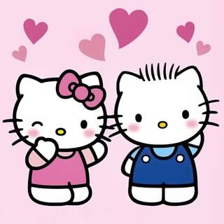 Hello Kitty matching wallpaper