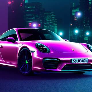 Porsche neon wallpaper