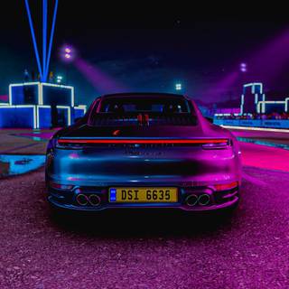 Porsche neon wallpaper