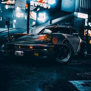 Porsche neon wallpaper