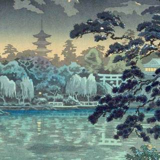 Asian art iPhone wallpaper