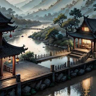 Asian art iPhone wallpaper
