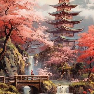 Asian art iPhone wallpaper