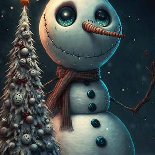 Snowman iPhone wallpaper