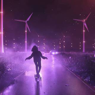 Purple neon desktop wallpaper