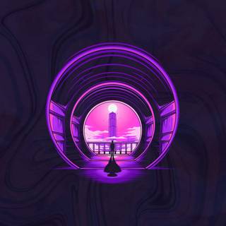 Purple neon desktop wallpaper