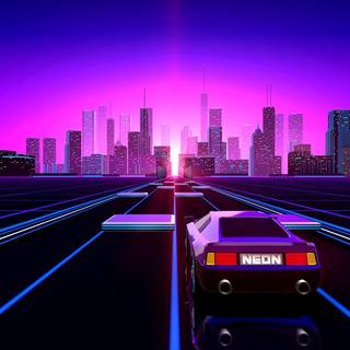 Purple neon desktop wallpaper