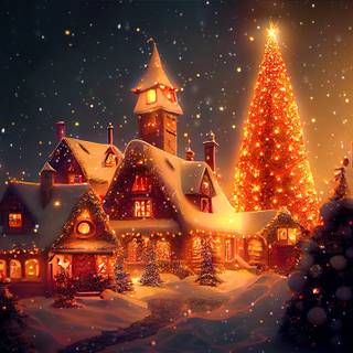 Christmas lofi desktop wallpaper