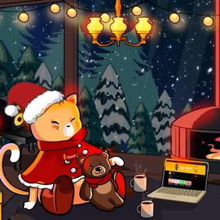 Christmas lofi desktop wallpaper