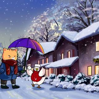 Christmas lofi desktop wallpaper