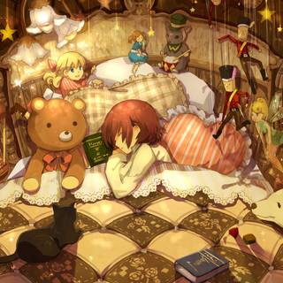 Anime girl bear wallpaper