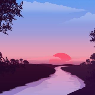 HD minimalist river wallpaper