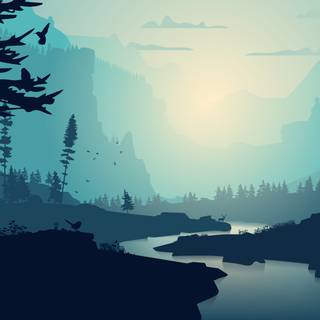 HD minimalist river wallpaper