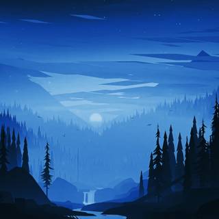 HD minimalist river wallpaper