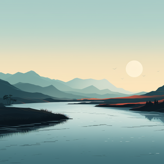 HD minimalist river wallpaper
