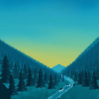 HD minimalist river wallpaper