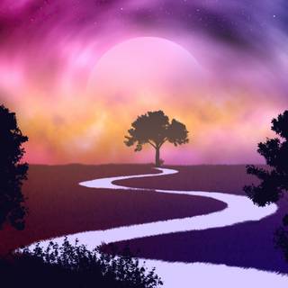 HD minimalist river wallpaper