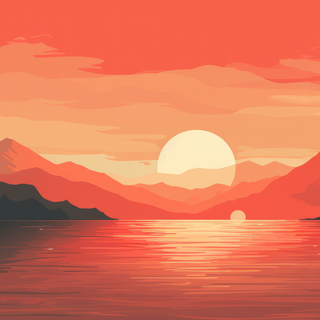 HD minimalist river wallpaper