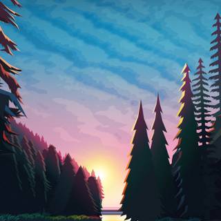 HD minimalist river wallpaper