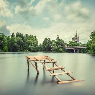 HD minimalist river wallpaper