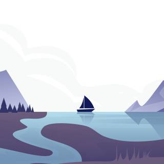 HD minimalist river wallpaper