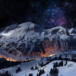 Cozy winter night wallpaper