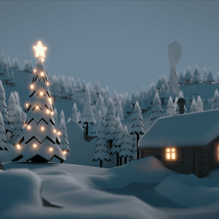 Cozy winter night wallpaper