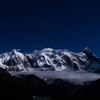 Winter sky mountains wallpaper