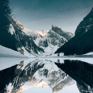 Winter sky mountains wallpaper