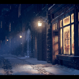 Cozy winter night wallpaper