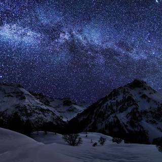Winter sky mountains wallpaper