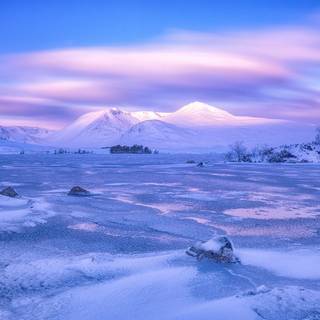 Winter sky mountains wallpaper